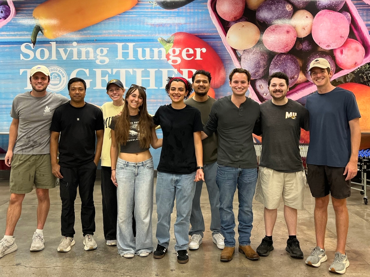 Members of the MU Economics Graduate Student Association volunteered at the local food bank, where they packaged more than 3,500 pounds of corn for community distribution.